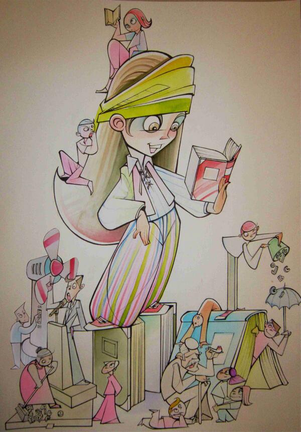 Boceto para la falla grande por Carlos Lopez Martinez para las #fallas2014 Lema:"Contacontes"