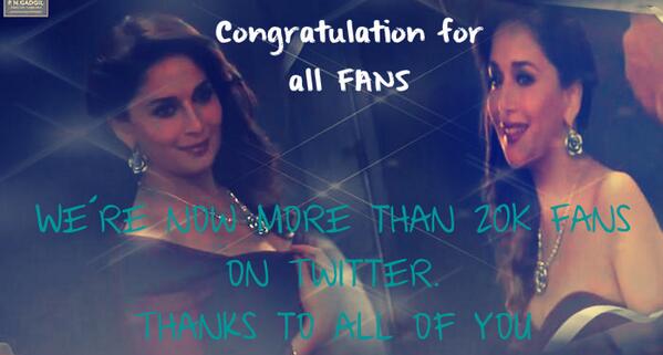 Congratulation Madhuri - Fans :)
Now, We´re more than 20K Followers 

Thx to all of you