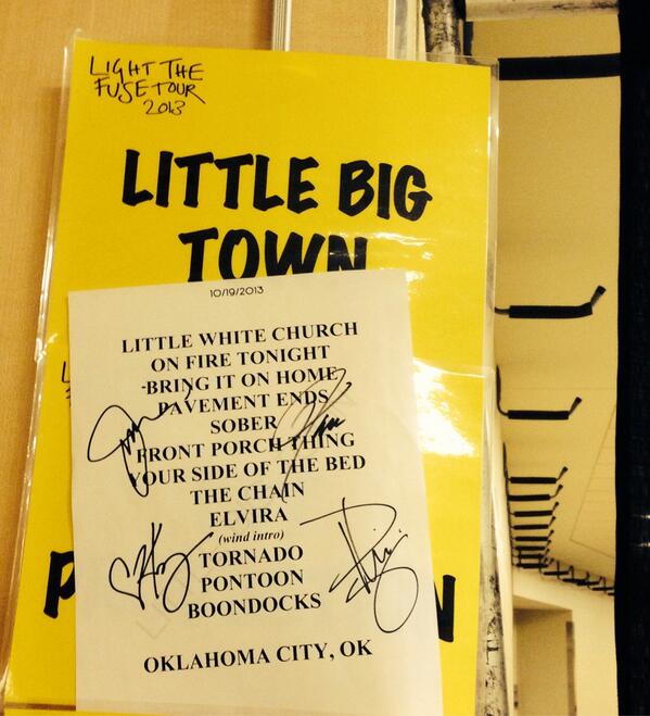 littlebigtown's tweet photo. Here we go! #lbtsetlist http://t.co/7xj6rqPZME
