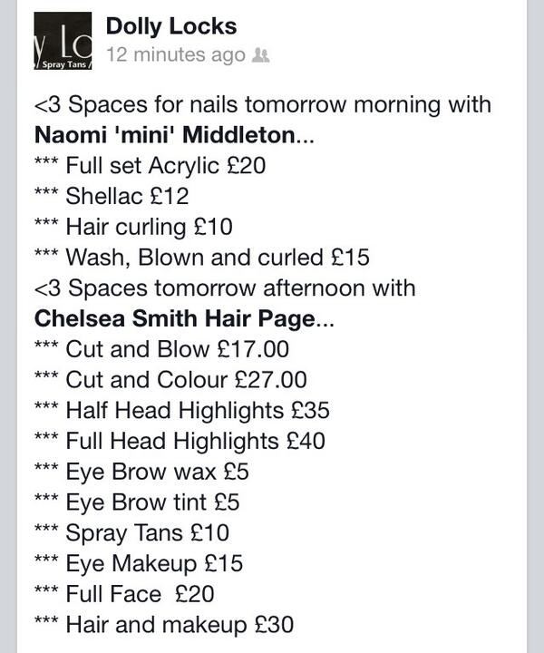 dollylocks1213's tweet photo. Our pricelist 💅💇 http://t.co/eabOHifxgj