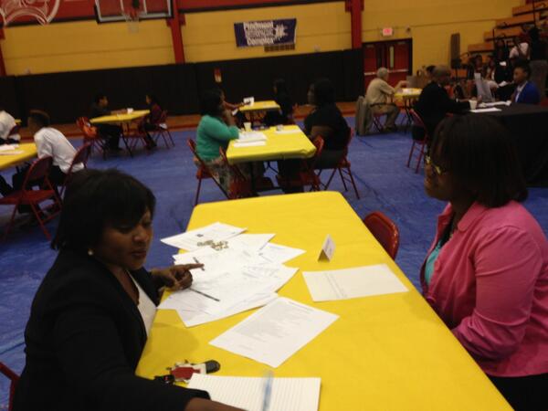 Annette_WMAZ's tweet photo. Mock interview Day at Northeast High , getting the next group of future leaders ready@13wmaznews http://t.co/vWziZ1mXvv