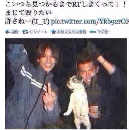 研二 Sur Twitter 緊急拡散 この人たちは犬を殺し 糸にくくりつけ 棒に付けて 写メを撮っています この人を潰したい と気持ちがある人 はこの画像とともにこのtlを拡散して下さい 本当にこんな人たち許せません どんどん拡散してくれー Http T Co Uvndkqtgkx