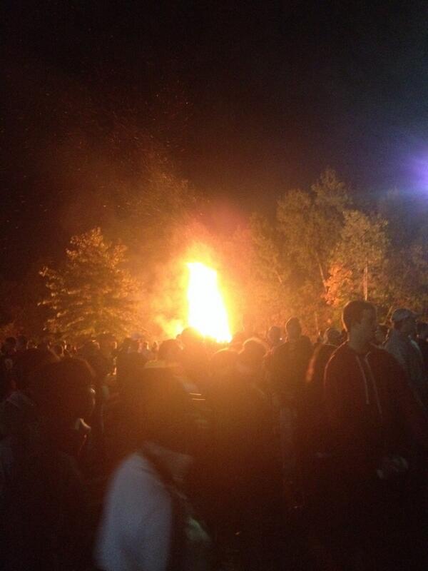 Homecoming bonfire <a href="/GoMustangSports/">Stevenson University Mustangs</a>