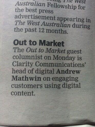 I'll be issuing a challenge in @Daniel_Hatch's @thewest_com_au #outtomarket section Monday. #perth @claritycoms