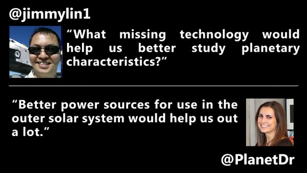 NASAShutdown's tweet photo. .@jimmylin1 asking the hard-hitting questions. #AskTweeps http://t.co/lhSWyv607U