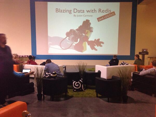 JustinCarmony's tweet image. Getting ready to give my redis talk at #uphpu! Pretty big screen. I love this space.