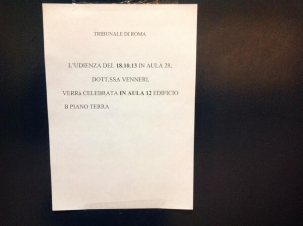 Barbalbero_'s tweet image. Oggi le Udienze aula 28 trasferite alla 12 #rmtp @radiotribunale