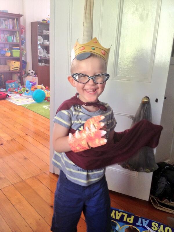 CaraJCox's tweet photo. Ben playing dress ups with Dad - I've no idea what this is... http://t.co/GrjgRimadc