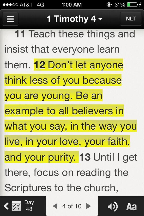 EstherBoyer's tweet image. Be an example! #1tim4:12