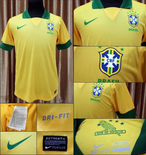 AriesJersey's tweet photo. Ready stock BRAZIL Home 13/14 | PI | 120rb | Size : Contact us | 085730222378 | 233524B4 http://t.co/cidiQtZctb