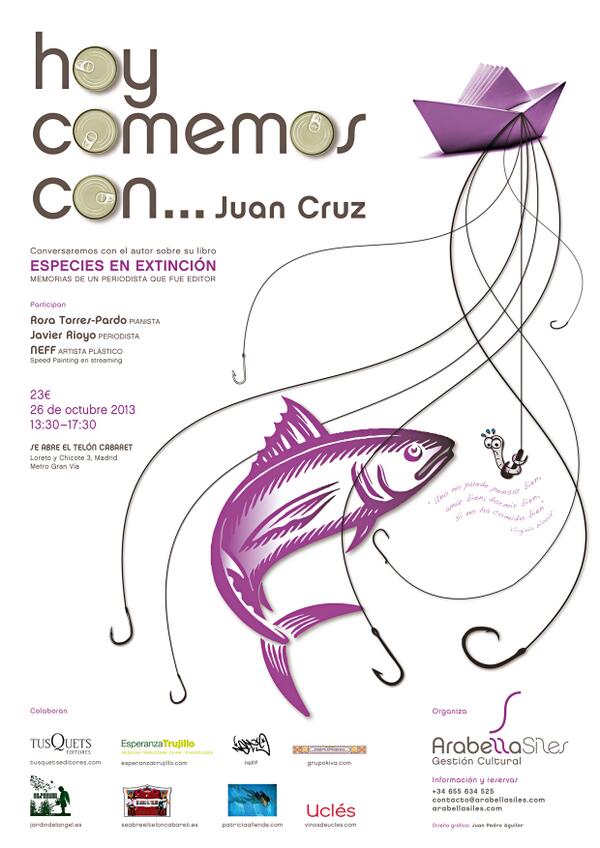 TusquetsEditor's tweet photo. Sábado 26 de oct: "Hoy comemos con...@cosmejuan" por @ArabellaSiles: Encuentros donde pensar, sentir, comer y crear http://t.co/vcVB1nwPnJ