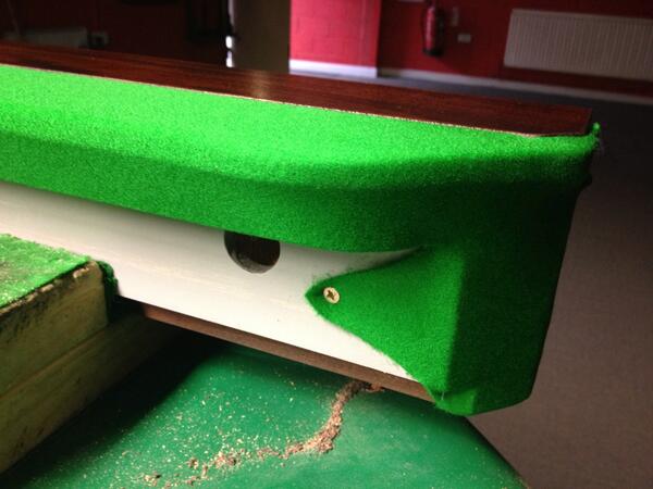 BarkerBilliards's tweet photo. Steel block match snooker cushions made here in Sheffield set to tournament cut http://t.co/Qsytftuvh2 #snooker http://t.co/00voZZPGvl