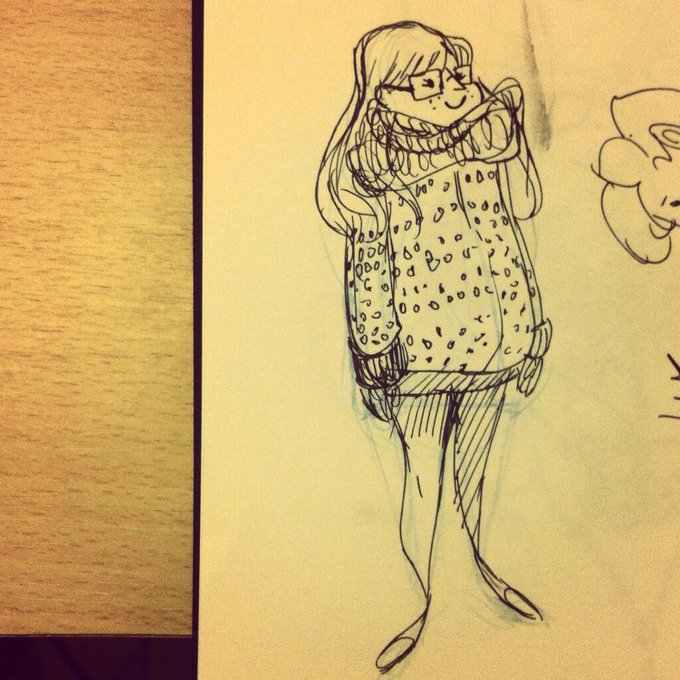 Quick one before bed. It's @knittingsquids #inktober 