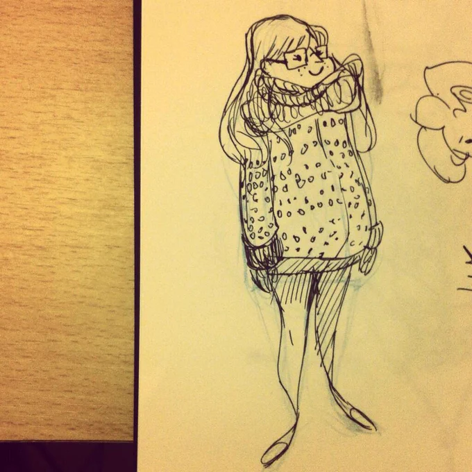 Quick one before bed. It's @knittingsquids #inktober 