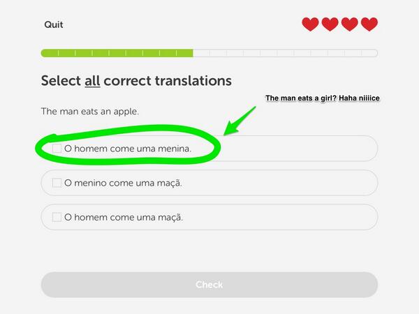 kerimiller's tweet image. Haha my and @richsumares' @duolingo lesson made me flipping LOL. #ExerciseFail #DirtyMind