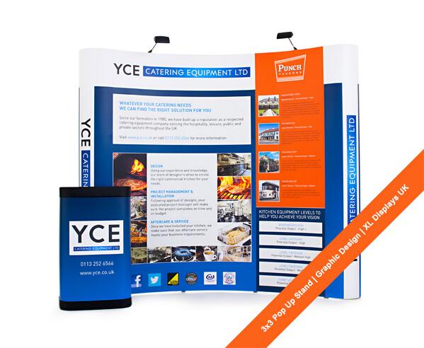 XLDisplays's tweet image. A recent 3x3 #popupdisplaystand with #graphicdesign for YCE Catering. Need a pop up stand?: goo.gl/5uBzxU