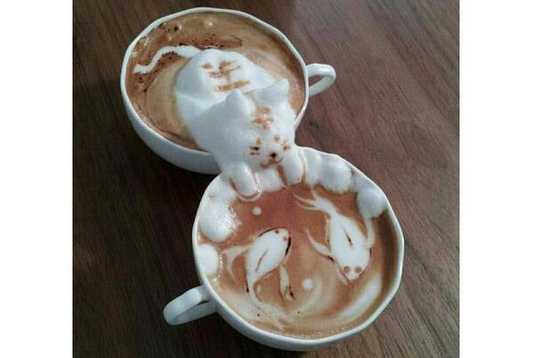 Weer eens wat anders dan een hartje in je cappuccino.