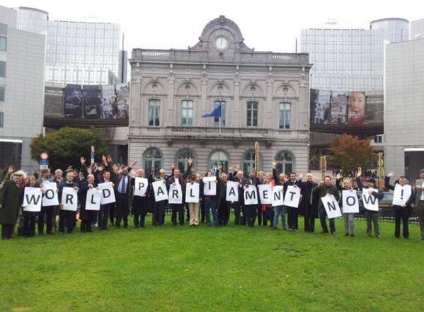 egalitynow's tweet photo. At European Parliament, MEPs, citizens hold sign "World Parliament Now!". #worldparlnow @UN @IPUparliament http://t.co/qRUsnfriu2