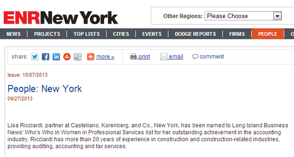 C_KandCo's tweet photo. Castellano, Korenberg &amp; Co's Lisa Ricciardi named to "Who's Who in Women in Professional Services" via @ENR__NY http://t.co/33auaA00JA