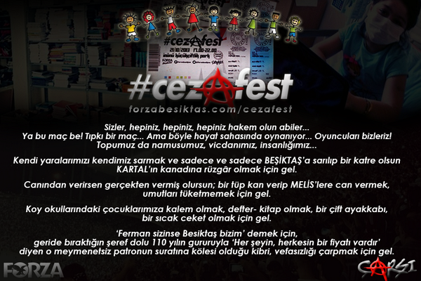 BEŞİKTAŞ'ımıza omuz vermek için, Melis için, Köy Okulları için, Iğdır için #HaydiKARTALLARcezAfeste #cezafest