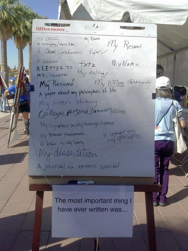 UAWrtngProgram's tweet image. #UofA's National Day on Writing. Happening now at Alumni Plaza. Join us! #writetoconnect