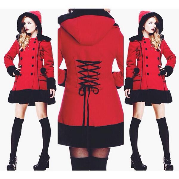 guiltyx's tweet image. CUTE JACKET! Little Red Riding Hood, indeed. I&apos;d be wearing this =AND= carrying an ax! #blamebetty #yyc