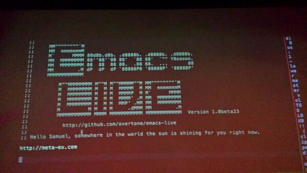 c_v_e_n's tweet image. I saw &quot;Emacs LIVE&quot;  I saw the future! @cbase