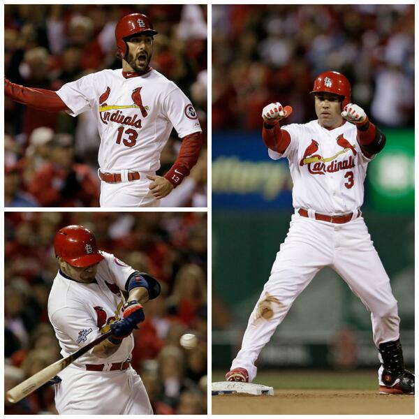 MLB's tweet image. The @Cardinals tagged Clayton Kershaw for his first 4-run inning since July 2012. Yes, it was that long ago. #NLCS