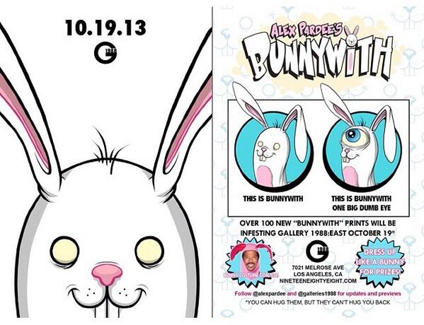 colorinkbook's tweet image. Tomorrow night @Galleries1988 the ever talented @alexpardee is opening his BunnyWith show! #youneedtogo