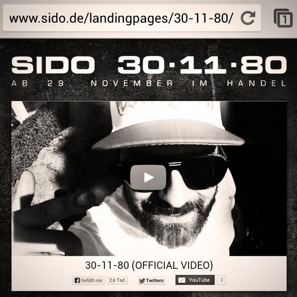 benni323's tweet image. Auch auf sido.de zu hören!!! #dreissigelfachtzig #sido #DerChef