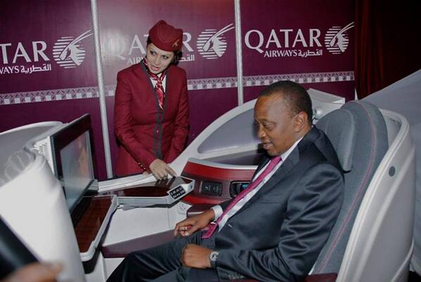 qatarairways's tweet image. RT @MagicalKenya: "@thomaskaberi: Kenya's President @UKenyatta enjoys a taste of @qatarairways http://t.co/p4Yim8I7yX" #MKTE //#VirtualTrips