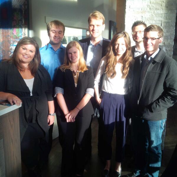 calxandr's tweet photo. Delighted to talk #SFT13 over coffee this morning with a group of very smart young Calgarians @kawacalgary. http://t.co/IGzmqZPk1A