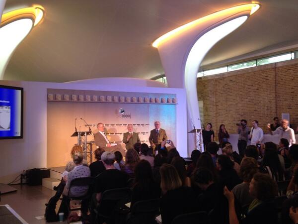 DLDConference's tweet image. @HUObrist on stage with legendary British Avantgardist Gilbert &amp;amp; George #89plus #dld13