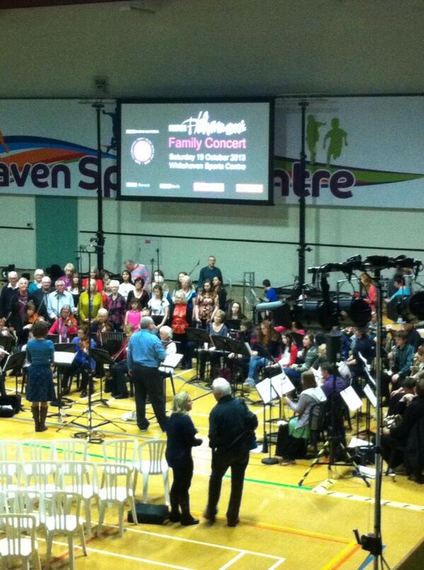 BBC_Cumbria's tweet photo. The community chorus and orchestra just coming to the end of their 2 hour rehearsal for tonight. #BBCRC40 http://t.co/dfO0dI8HeL