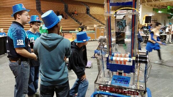 Our last minute driver team meeting before our first match @virginiafirst Robot Rumble