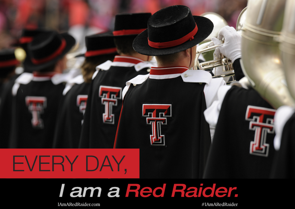 First college band to travel to an away game, presenters of the alma mater &amp; fight song, Red Raiders #IAmARedRaider