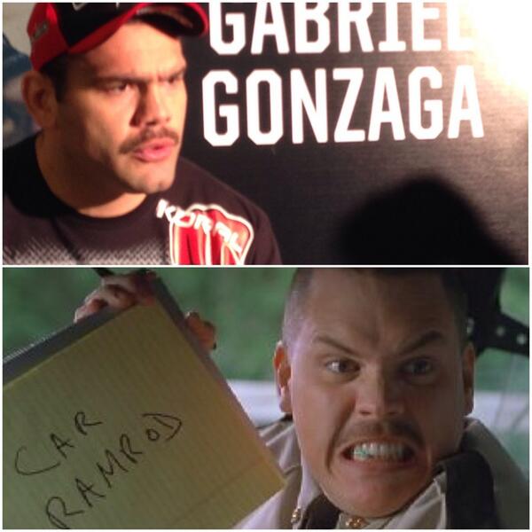 Gonzaga is rockin that Farva stache! #UFC166