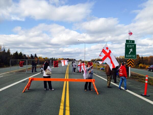 Protestors have just blocked the main highway in #Rexton