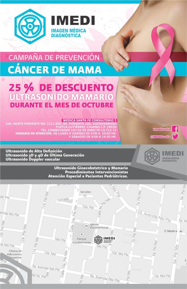 IMEDItuxtla's tweet photo. En Octubre IMEDI estará haciendo el 25% de descuento en todos los ultrasonidos mamarios.  Tel. 1471272 y 1470594 http://t.co/7YGPpCqOZl