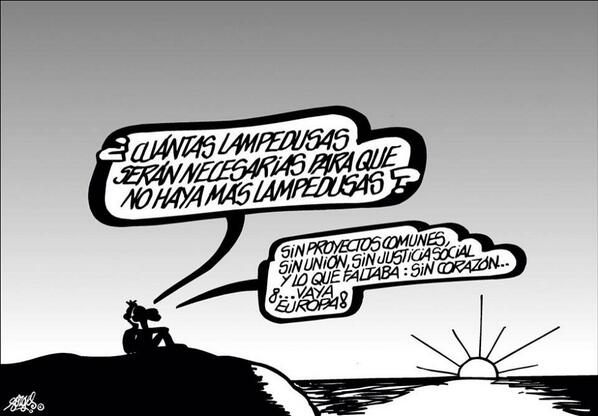 Forges: "Hoy no hay comentario adjunto por falta de palabras" #Lampedusa