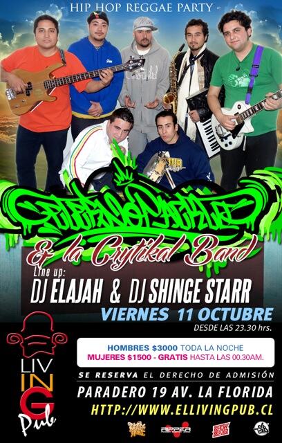 Distronenon's tweet photo. **ESTE VIERNES 11 DE OCTUBRE #ETERNOPACKTO &amp; #LACRYTIKALBAND EN @LivingPub  CON TODO EL HIP HOP REGGAE FLORIDANO** http://t.co/G7KWVkJoOc