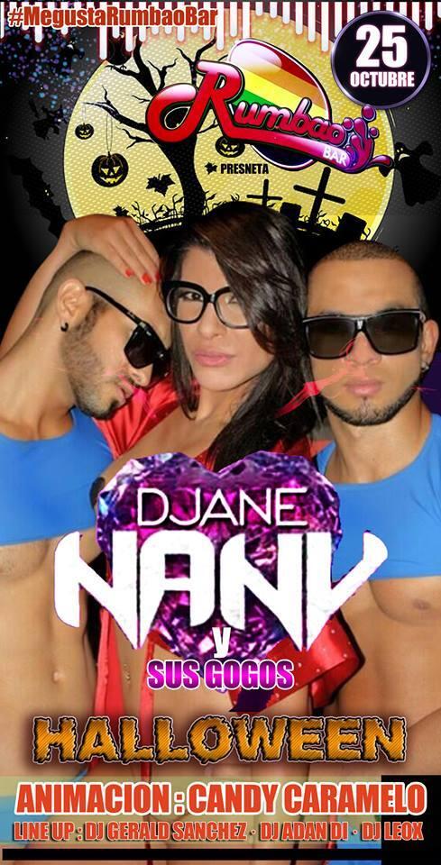 RumbaoBar's tweet photo. 25 DE OCTUBRE 
HALLOWEEN 
Invitada: @Djane_Nany + Gogos 
Residentes: @DjGeraldSanchez @Jorge_djleox @DjAdanDI http://t.co/wiSNFkXMyv