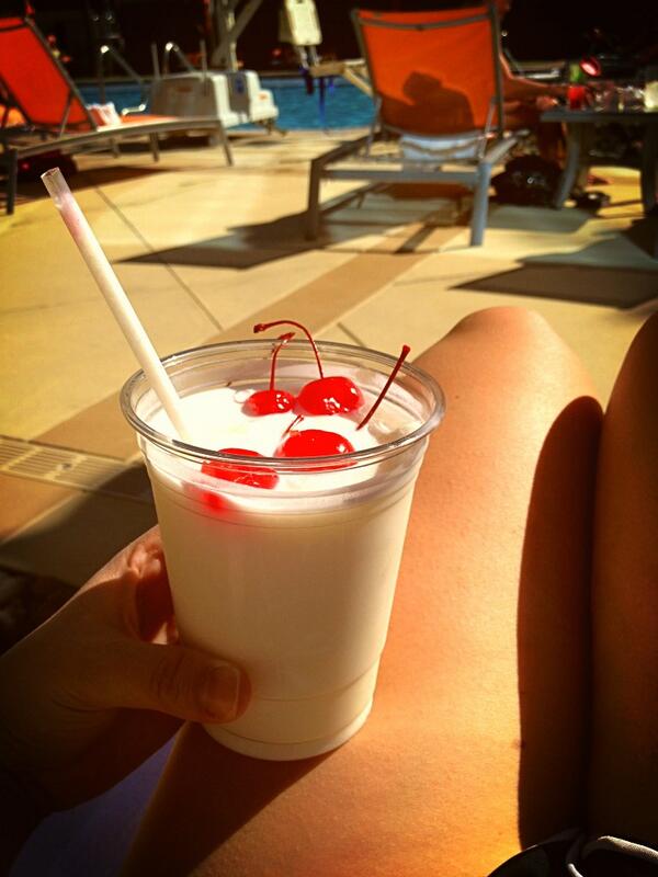 Love my cocktail by the pool! #vegas #virginpinacolada #cocktail #4cherries