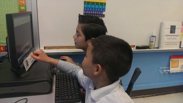 DonaldMorrill's tweet image. Morrill first graders learn teamwork, even when they are on the computer.