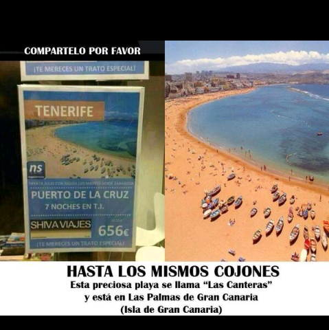 dado_exro's tweet photo. “@borjagalvan: ¡Viva Tenerife con sus hermosas playas! Oye espera pero si esta playa es LAS CANTERAS http://t.co/f81254fQli” @Paula_FRamos