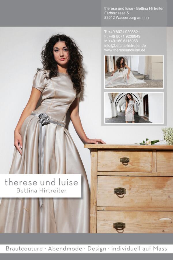 Holt Euch für Eure Hochzeit, das Hochzeits-Gutscheinbuch RO/CH
Gutschein-Wert: 100 € - therese + luise in Wasserburg