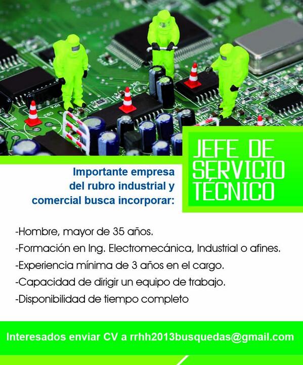 EmpleosParaguay's tweet photo. Importante empresa del rubro industrila y comercial busca incorporar  JEFE DE SERVICIO TÉCNICO. #empleo #Mbaapo http://t.co/nvmGzMwrNc