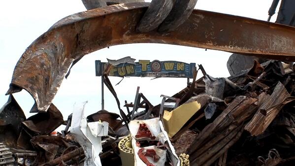 AsburyParkPress's tweet photo. Photos from the scene: Seaside boardwalk demolition http://t.co/cBzFuXayNp #NJ #SeasideFire http://t.co/2CyxmW6RWx