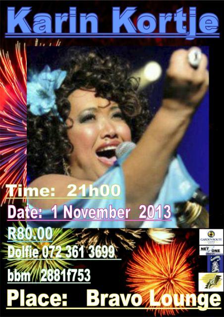 DolfiePromotion's tweet photo. @KarinKortje2 LIVE Bravo Lounge Mosselbay!!! Tickets on computicket! R80-00pp 1 November 2013 @ 21:00 http://t.co/VgjEJCGH6x