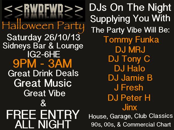 Come and join us at the <a href="/SidneysBarIG2/">Sidneys Bar & Lounge</a>  Halloween Party